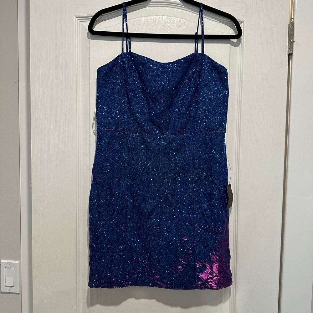 Brand new with tags Lulu’s mini dress blue/ purple sparkle